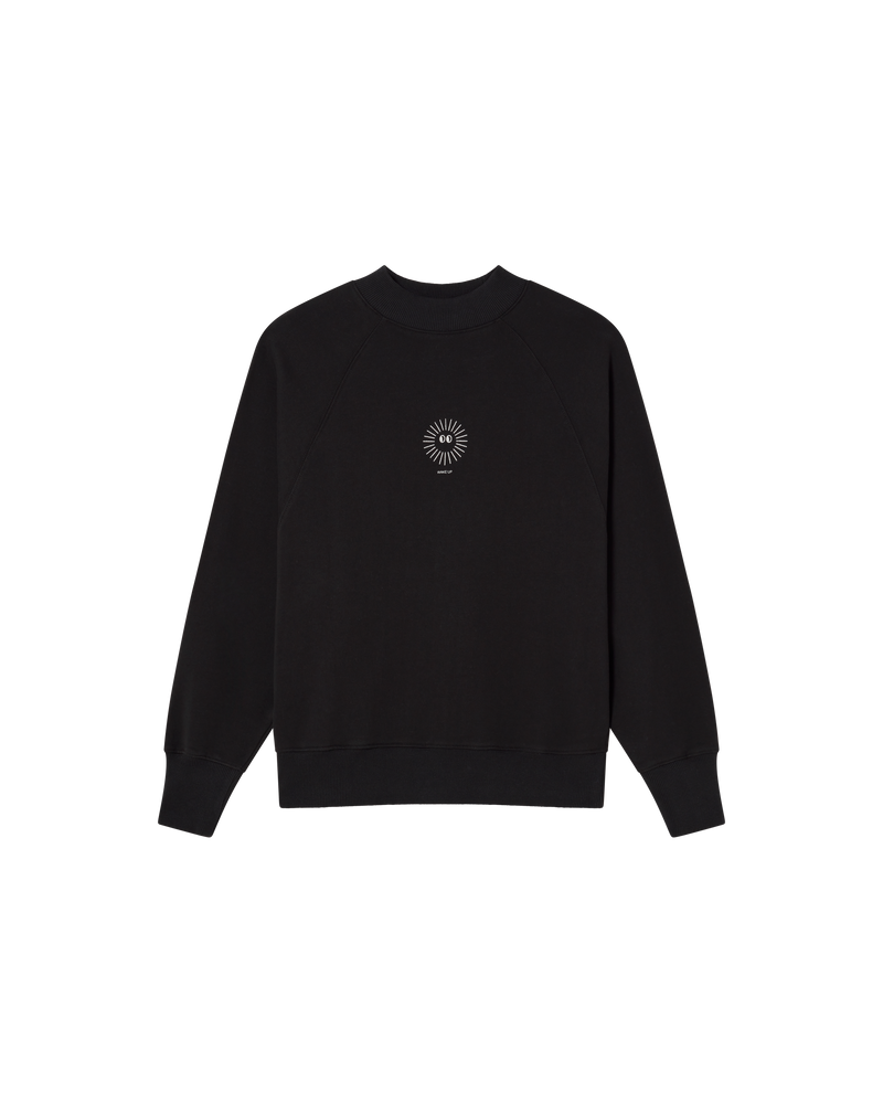 Sudadera negra New sol sostenible  - silueta