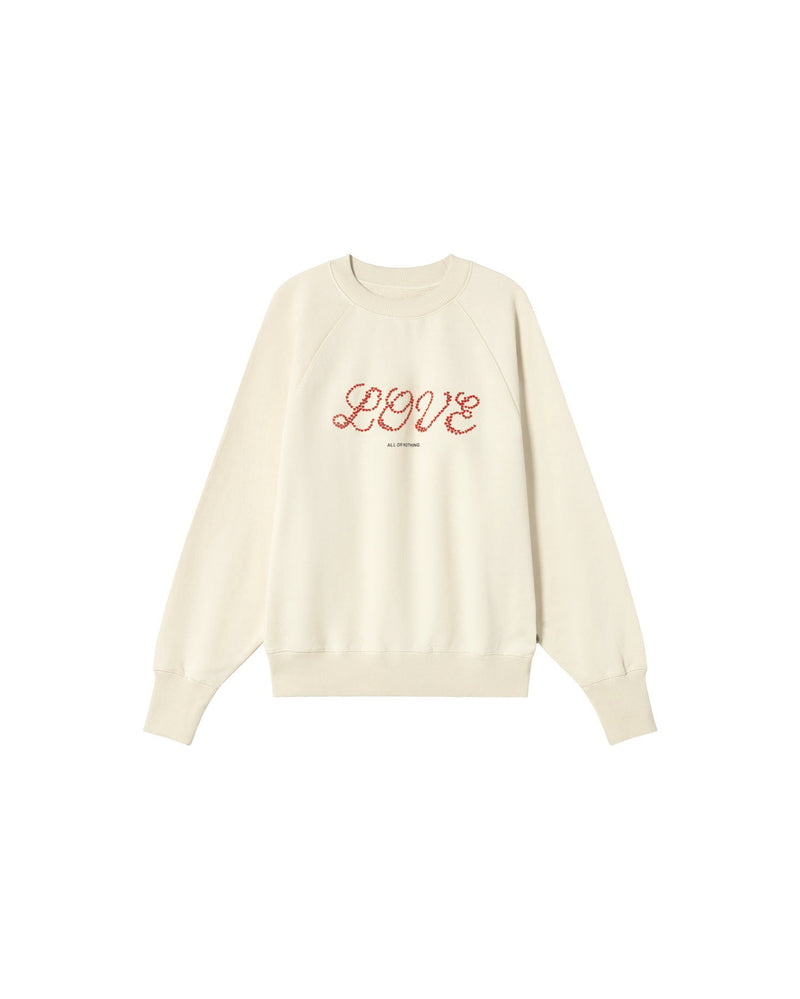 Sudadera blanca love heart Bonnie sostenible - silueta 1