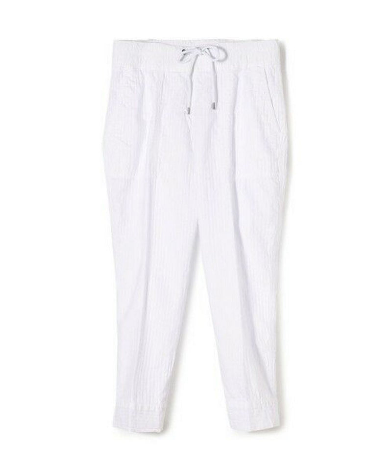 Pantalón Easy Fit Self Stripe - Blanco - Mujer