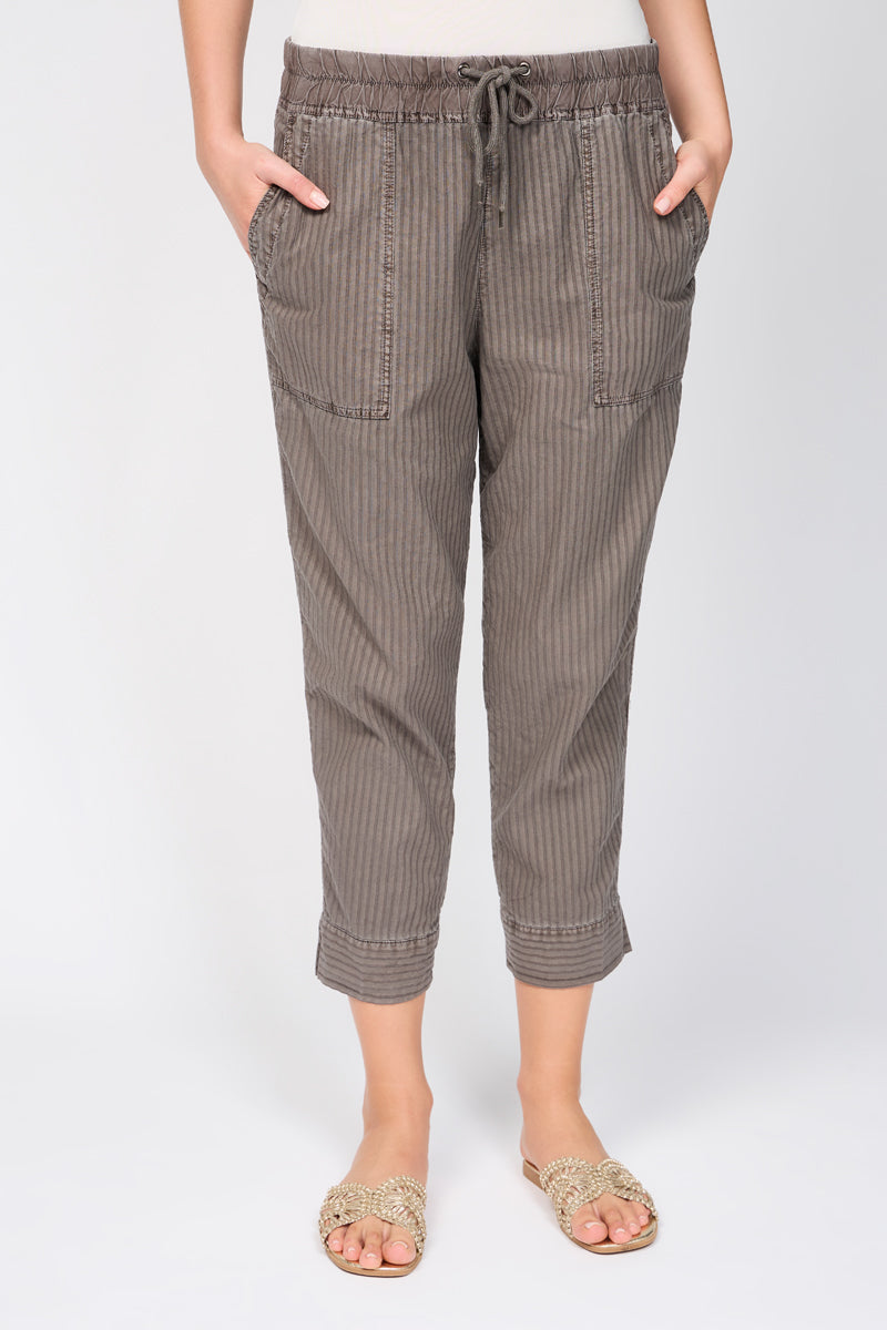 Striped Easy Fit Trousers - Pigment River Rock - Women