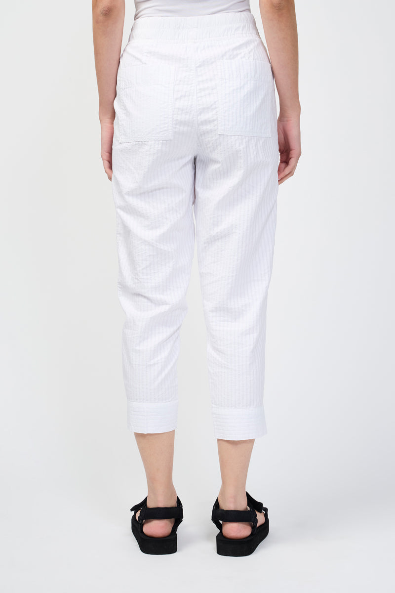 Pantalon Easy Fit Self Stripe - Blanc - Femme