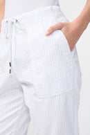 Pantalon Easy Fit Self Stripe - Blanc - Femme