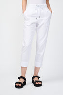Pantalón Easy Fit Self Stripe - Blanco - Mujer