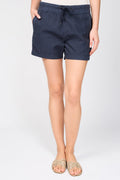 Short Rayé En Coton - Bleu Pétrole - Femme