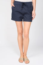 Short Rayé En Coton - Bleu Pétrole - Femme