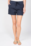 Short Rayé En Coton - Bleu Pétrole - Femme