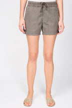 Short Rayé En Coton - Pigment River Rock - Femme