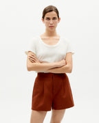 Brown shorts hemp Narciso sostenible -3