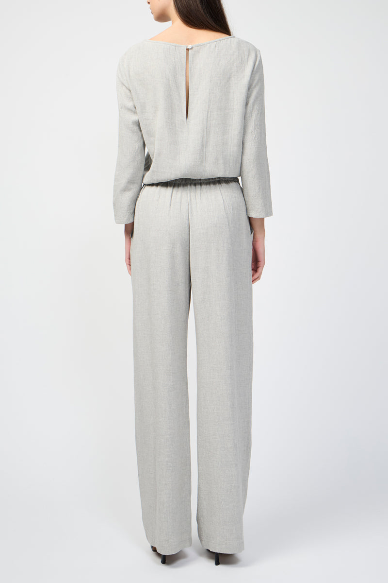 Keyhole Back Jumpsuit - Marl Grey - Women