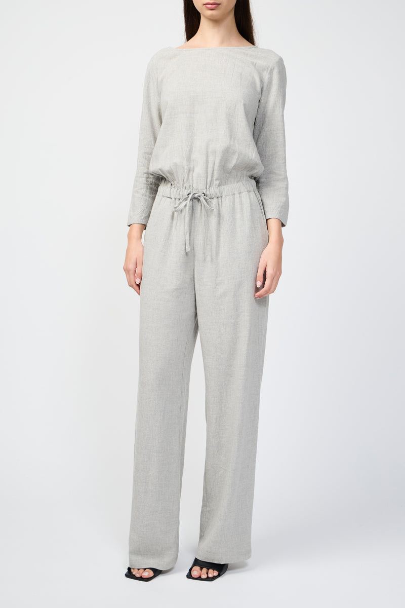 Keyhole Back Jumpsuit - Marl Grey - Women