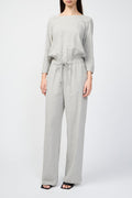 Keyhole Back Jumpsuit - Marl Grey - Women