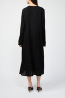 Robe En Viscose À Coutures Apparentes - Noir - Femme