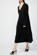 Robe En Viscose À Coutures Apparentes - Noir - Femme