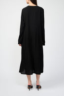 Vestido de viscosa con costuras vistas - Negro - Mujer