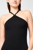 Robe De Cocktail Croisée Dans Le Dos - Noir - Femme