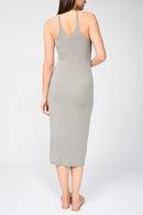 Robe De Cocktail Croisée Dans Le Dos - Béton - Femme