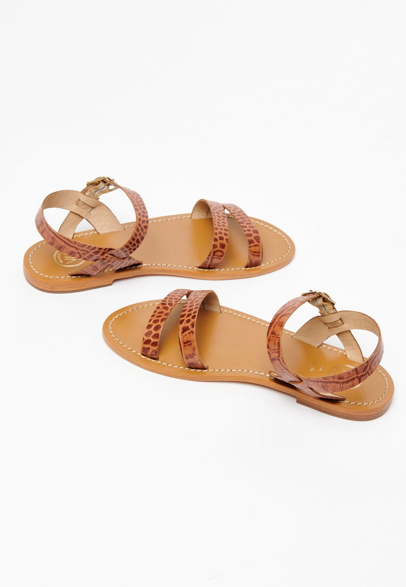 White Sun - Sandalias Allory - Croco Marrón - Mujer