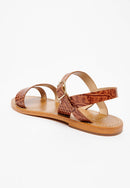 White Sun - Sandalias Allory - Croco Marrón - Mujer