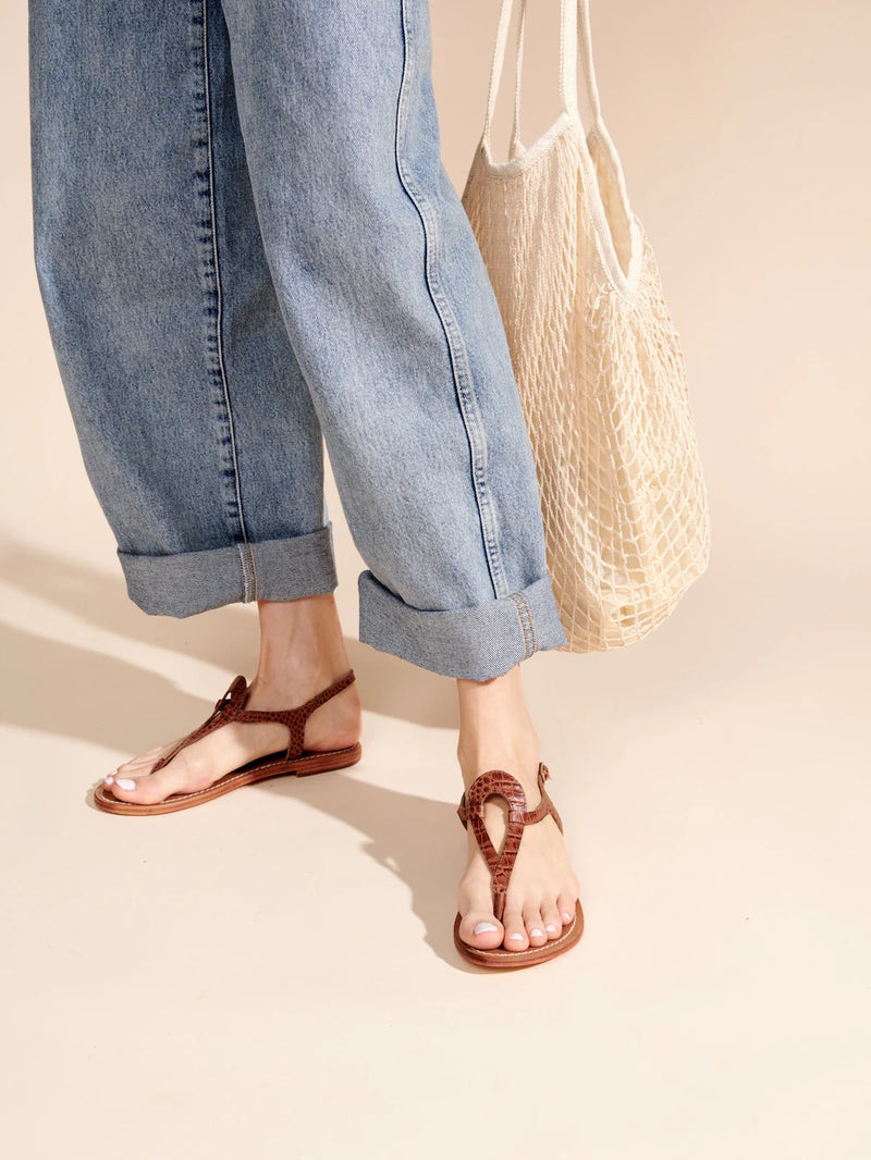 Sandalias Varde - Camel Croco