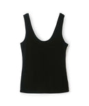 Camiseta sin mangas de cachemira Tencel con cuello redondo - Negro - Mujer