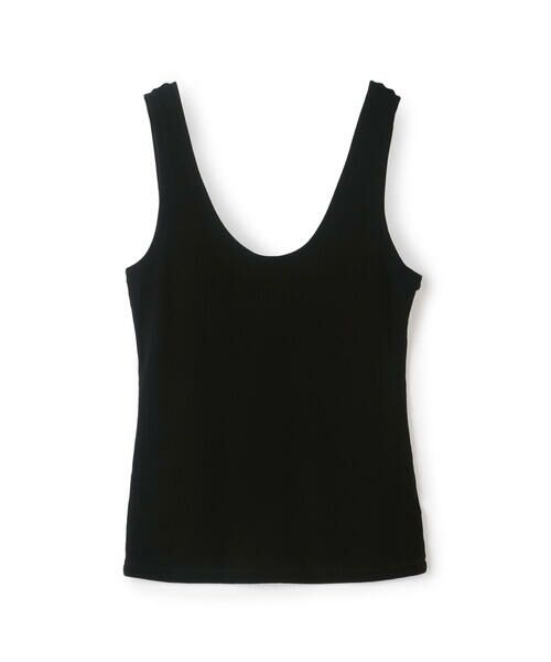 Camiseta sin mangas de cachemira Tencel con cuello redondo - Negro - Mujer