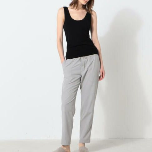 Camiseta sin mangas de cachemira Tencel con cuello redondo - Negro - Mujer