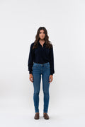 Pantalón slim Bamboo de denim - Azul medio - Mujer