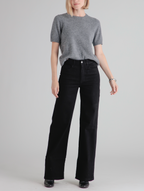 Pantalón Wide Leg Silene Denim - Black - Mujer