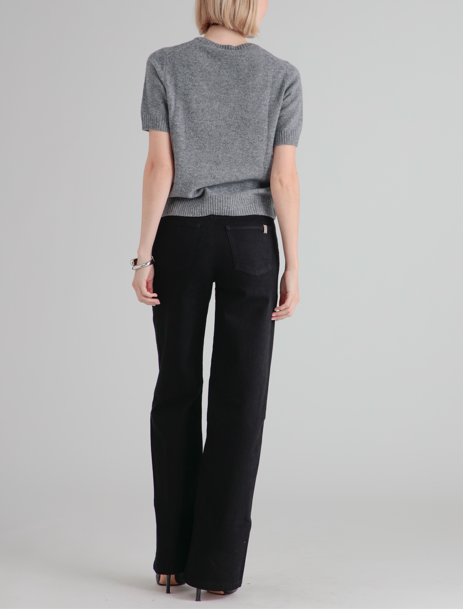 Pantalón Wide Leg Silene Denim - Black - Mujer