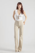 Pantalon Flare Dahlia Carpenter Colored - Greige - Femme