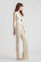 Pantalon Flare Dahlia Carpenter Colored - Greige - Femme