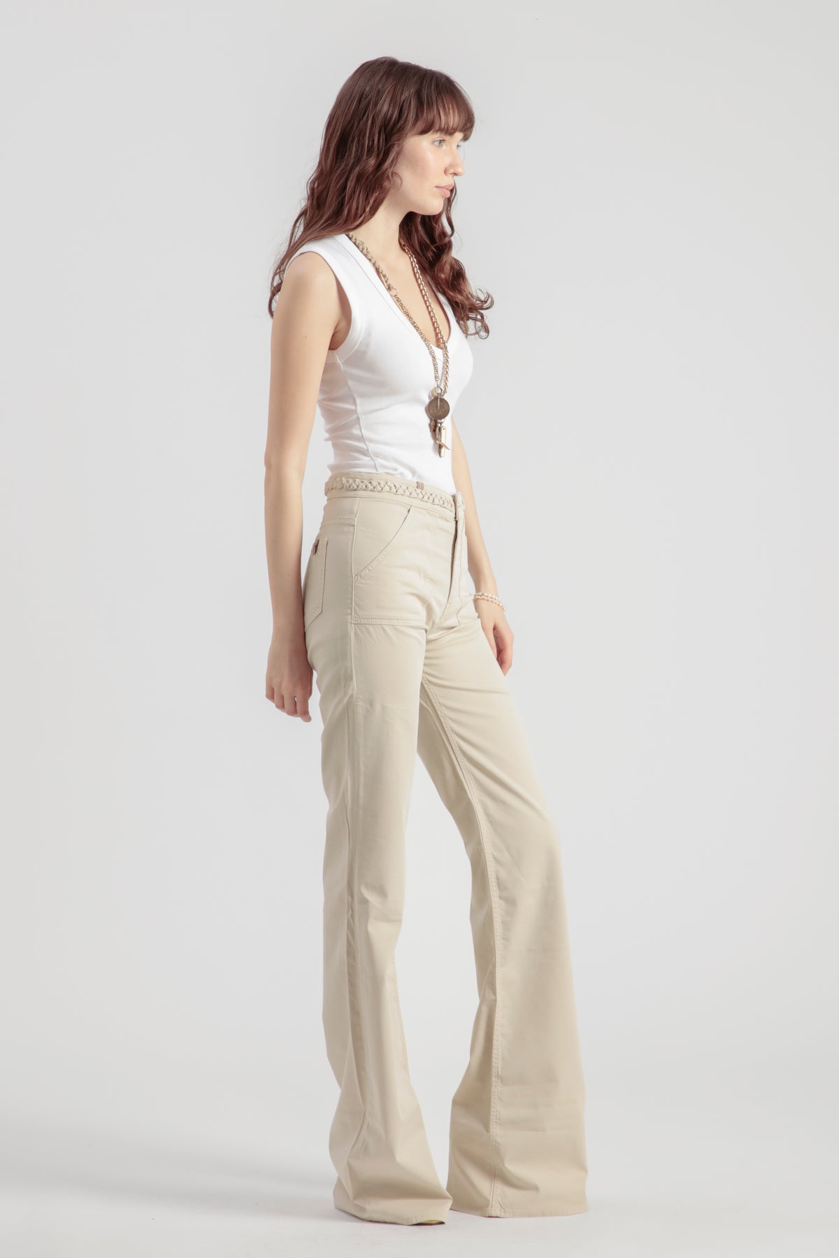 Pantalon Flare Dahlia Carpenter Colored - Greige - Femme