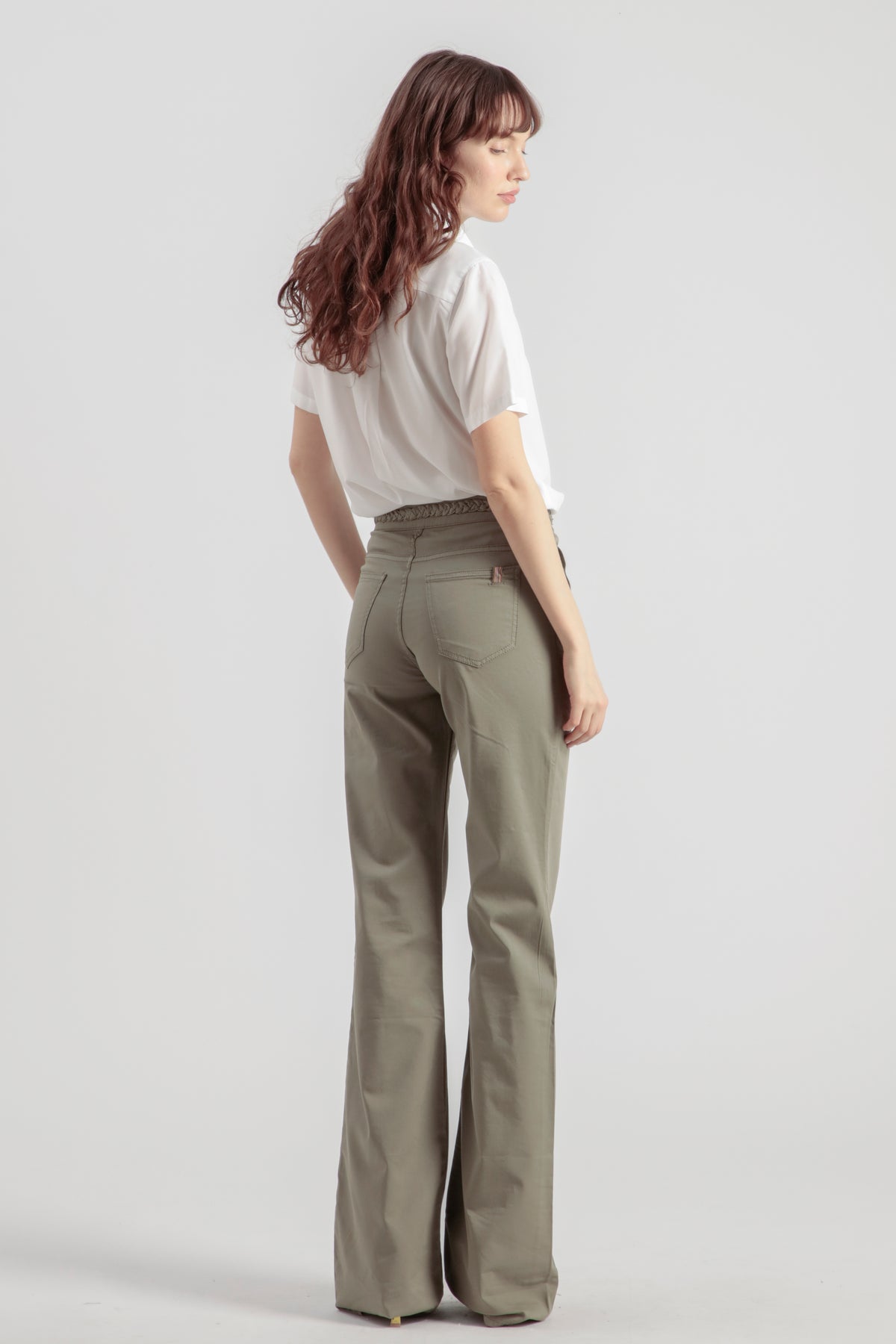 Pantalon Flare Dahlia Carpenter Colored - Vert Olive - Femme