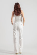Pantalon Flare Dahlia Carpenter Colored - Blanc - Femme