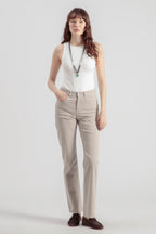 Pantaloni dritti Absinthe in gabardine - Grigio chiaro - Donna