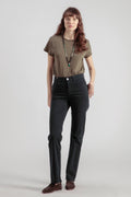 Pantalon Droit Absinthe Gabardine - Bleu Nuit - Femme