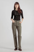 Pantalon Droit Absinthe Gabardine - Vert Olive - Femme