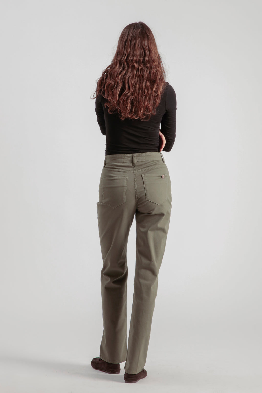 Pantalon Droit Absinthe Gabardine - Vert Olive - Femme