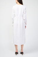 Robe Empire À Coutures Ouvertes Sur Le Devant - Blanc - Femme