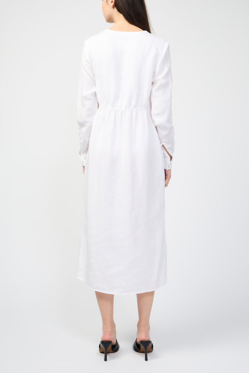 Vestido estilo imperio con costura delantera abierta - Blanco - Mujer