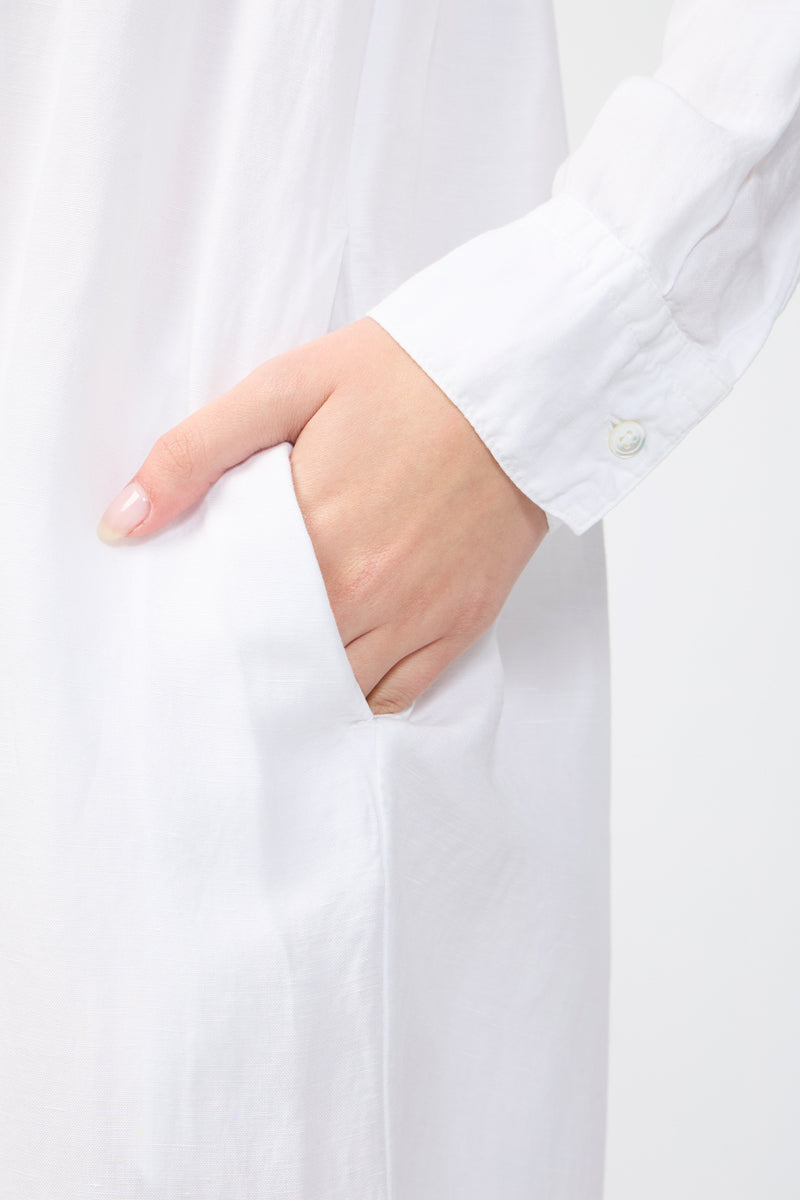 Robe Empire À Coutures Ouvertes Sur Le Devant - Blanc - Femme