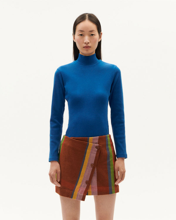 Aine sustainable organic cotton blue ribbed top-1