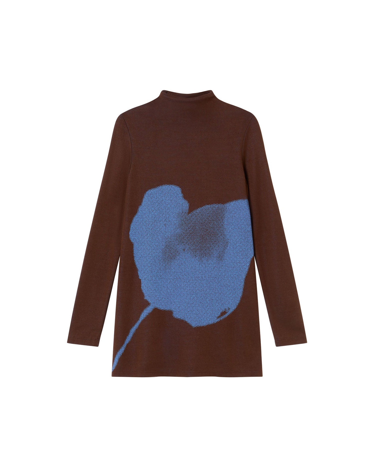Top marrone a fiori Vela sostenibile-silhouette-1