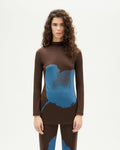 Top marrone a fiori Vela sostenibile-1