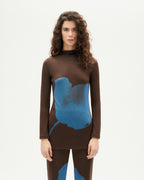 Top marrone a fiori Vela sostenibile-1