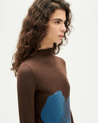 Top marrone a fiori Vela sostenibile-3