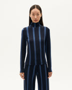 Navy striped Ellen sustainable wool top-1