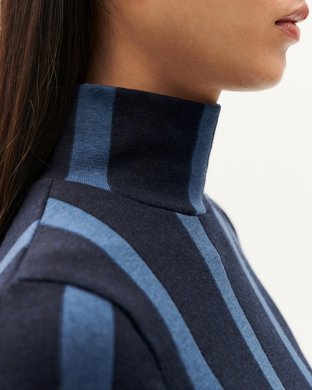 Navy striped Ellen sustainable wool top-3