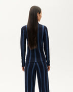 Navy striped Ellen sustainable wool top-4