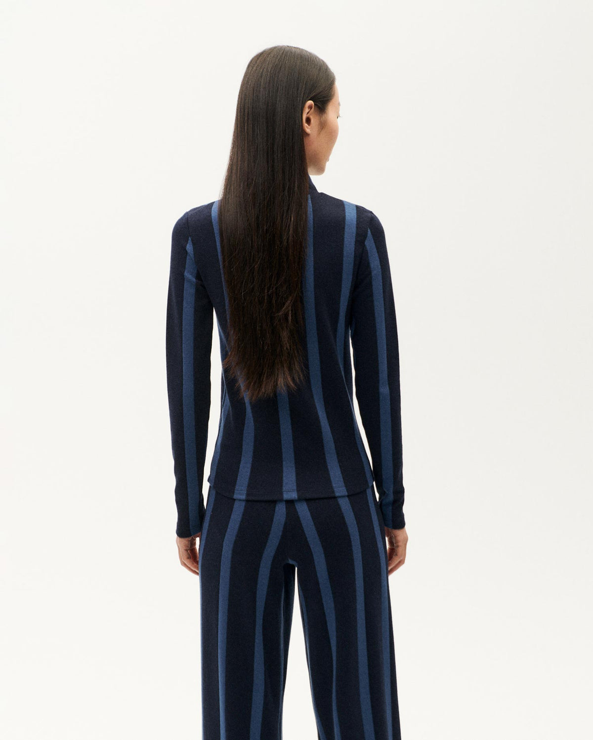 Navy striped Ellen sustainable wool top-4